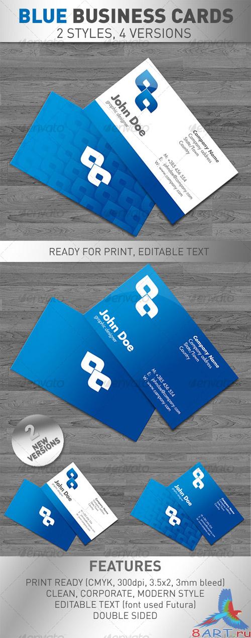 Blue Business Cards 4 VERSIONS - GraphicRiver Blue Business Cards 4 VERSIONS - GraphicRiver