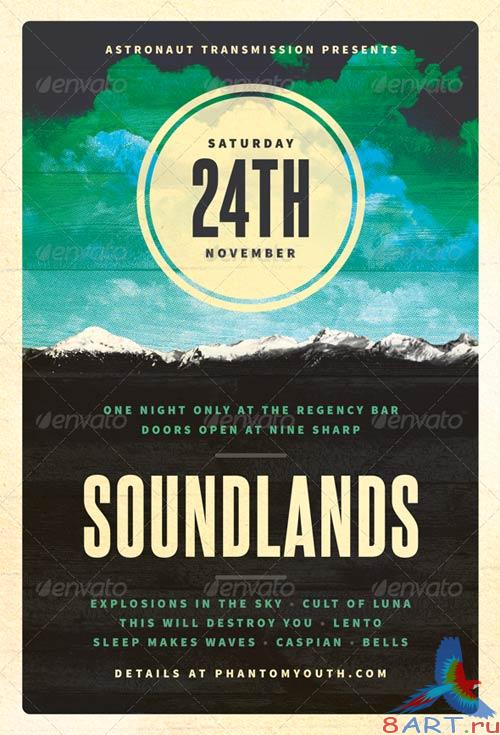 GraphicRiver Sound Lands - Post-Rock Flyer Template