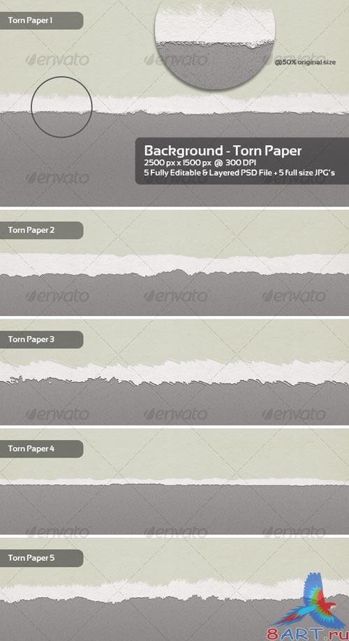 GraphicRiver Torn Paper Backgrounds / Textures - 5 Themes