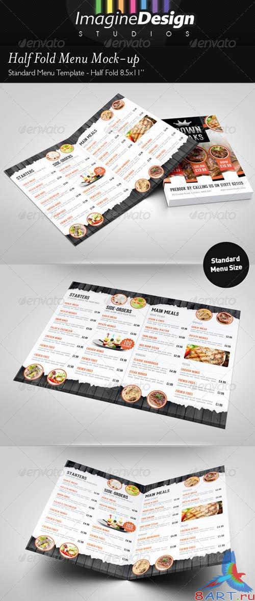 GraphicRiver Half Fold Menu Mock-up