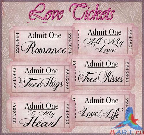 Love Tickets PSD Template