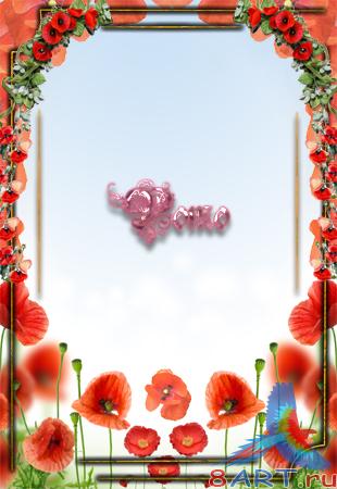 Рамочка – Цветущие маки 2 Рамочка – Цветущие маки 2
