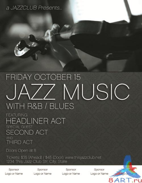 PSD Template - Jazz Club Poster PSD Template - Jazz Club Poster