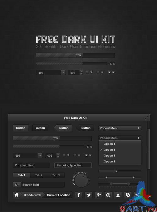 Dark UI Kit - MediaLoot