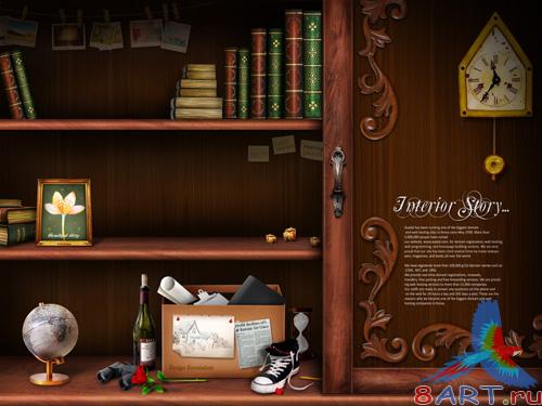 Sources - Ancient wooden book cupboard Sources - Ancient wooden book cupboard