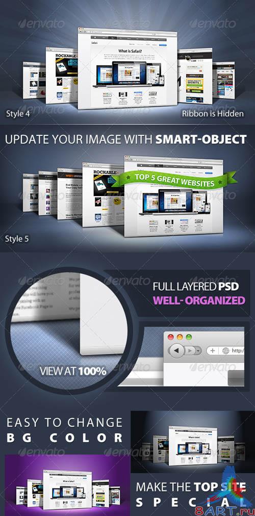 GraphicRiver PRO 3d Web Showcase Mock-ups GraphicRiver PRO 3d Web Showcase Mock-ups