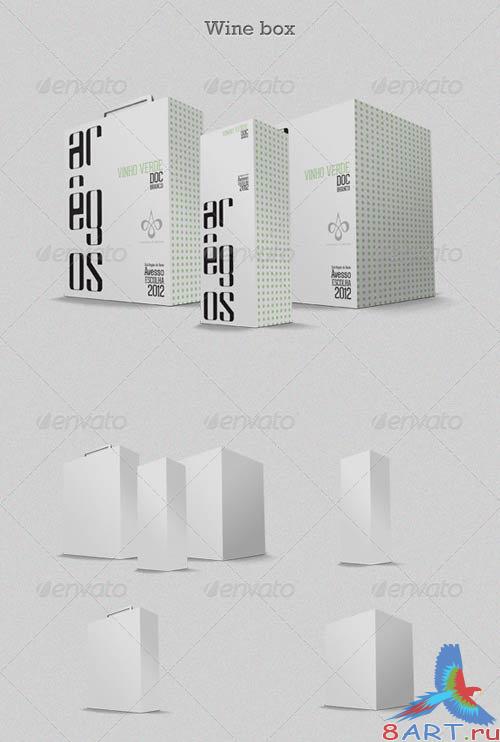 GraphicRiver Wine Box Mock-up