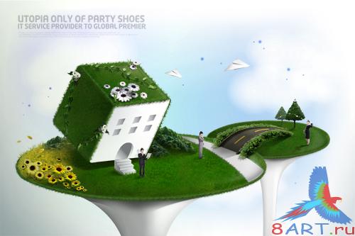 Senior's dream of creative thinking PSD material Senior's dream of creative thinking PSD material