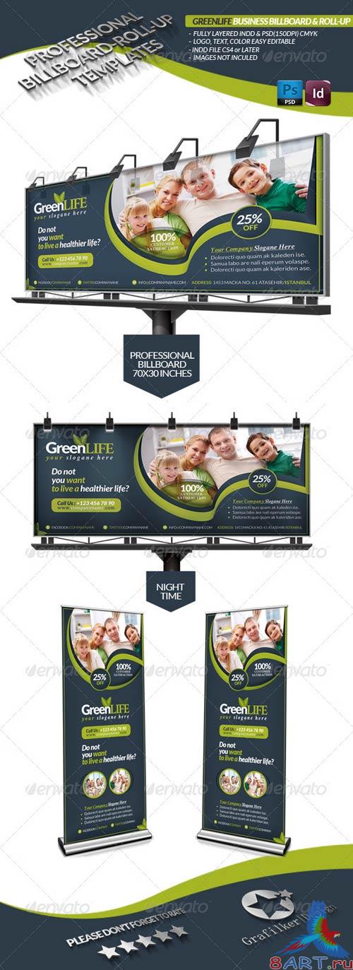 GraphicRiver Green Life Business Billboard Roll-Up