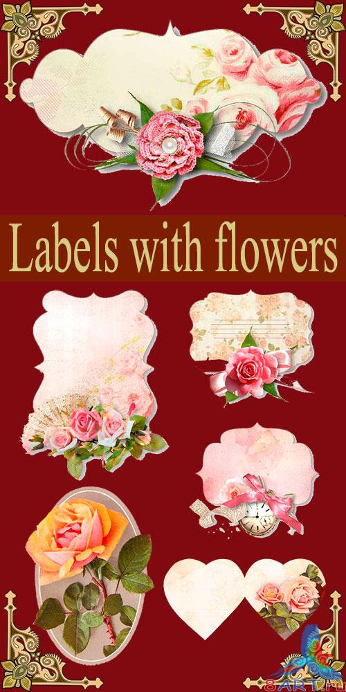    / Labels with flowers