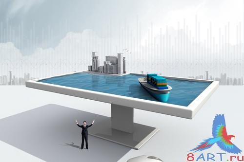 Sources - A ship on the water