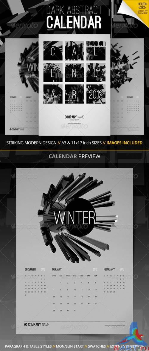 GraphicRiver Dark Abstract Calendar