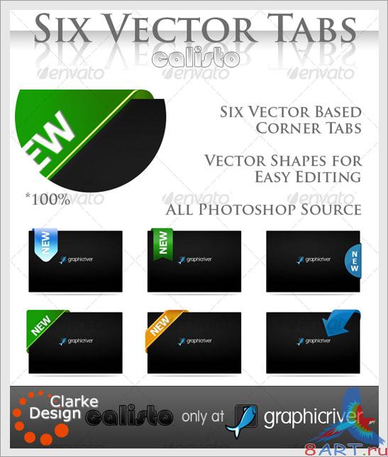 Six Vector Corner Tabs - GraphicRiver Six Vector Corner Tabs - GraphicRiver