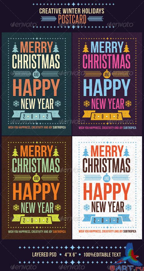 GraphicRiver - Creative Winter Holidays Postcard 794198