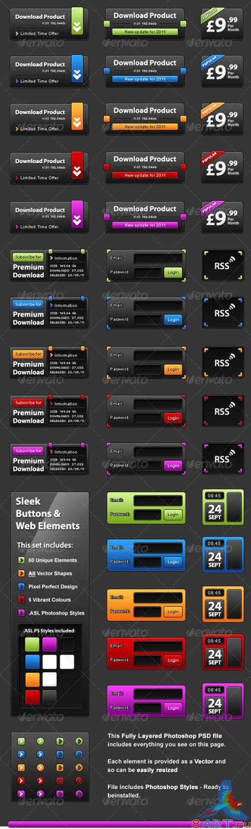 Slick UI Elelments - Web Design Interface Elements Slick UI Elelments - Web Design Interface Elements