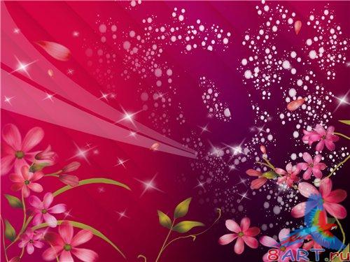 PSD - Red Flowers Pattern