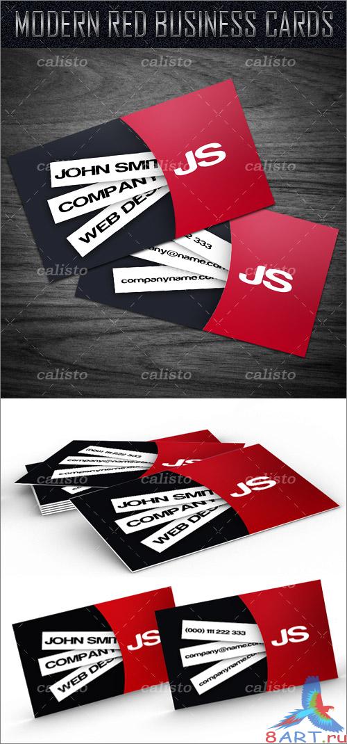 Modern Red Business Card - PSD Template Modern Red Business Card - PSD Template