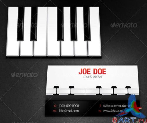 Business card piano style