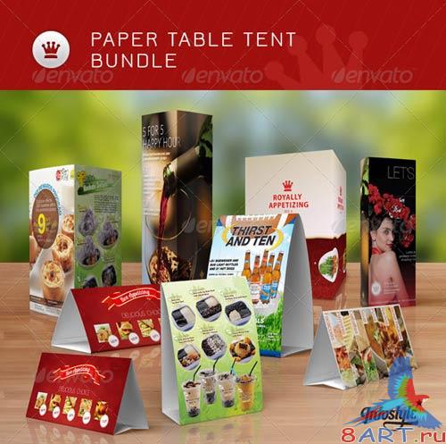 GraphicRiver Bundle: Paper Table Tent Mock-up Templates