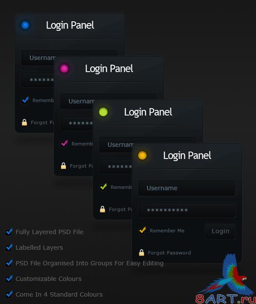 Clean login panel Clean login panel