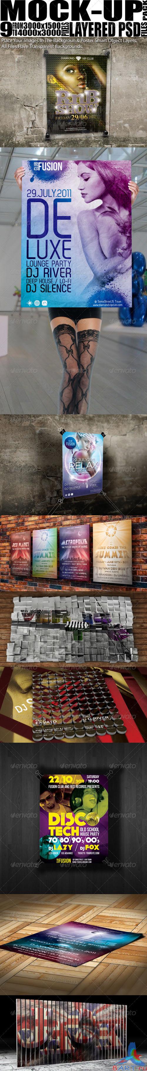 GraphicRiver - Mock Up Pack 9 Poster/Flyer Mock-Ups 1439024