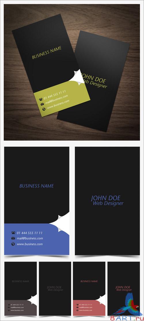 Page Curl Business Card PSD Template Page Curl Business Card PSD Template