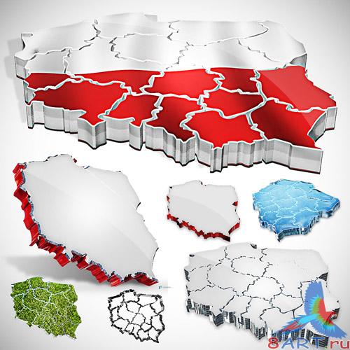 3D Polish maps PSD Template