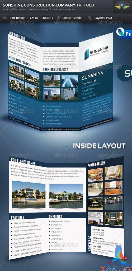 GraphicRiver Sunshine Construction Company Tri Fold Brochure