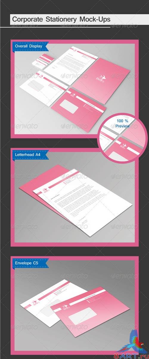 GraphicRiver 4 in 1 Corporate Stationery Mock-Ups