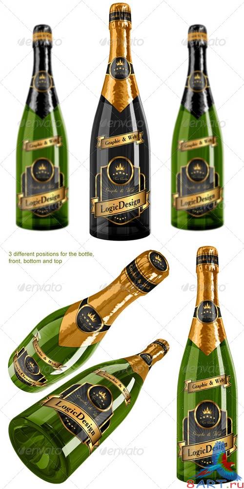 GraphicRiver Bottle Champagne Mock Up