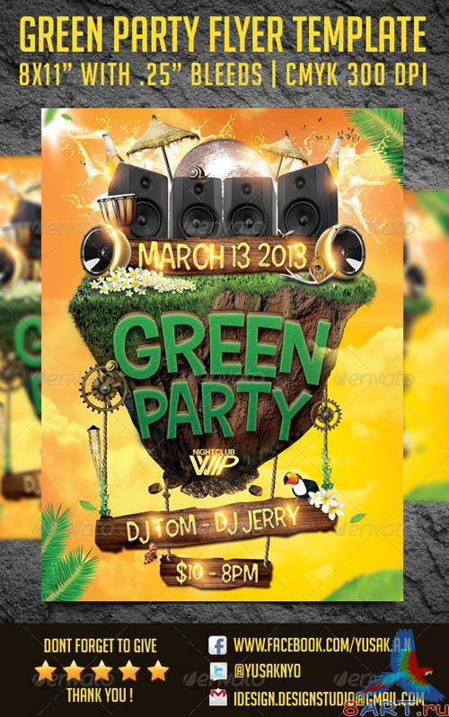 GraphicRiver Green Party Flyer Template