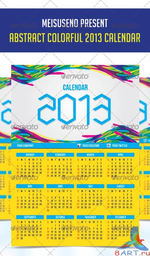 GraphicRiver Abstract Colorful 2013 Calendar Template