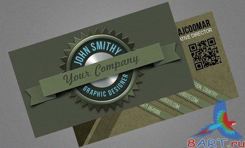 Deluxe Badge Business Cards PSD Template