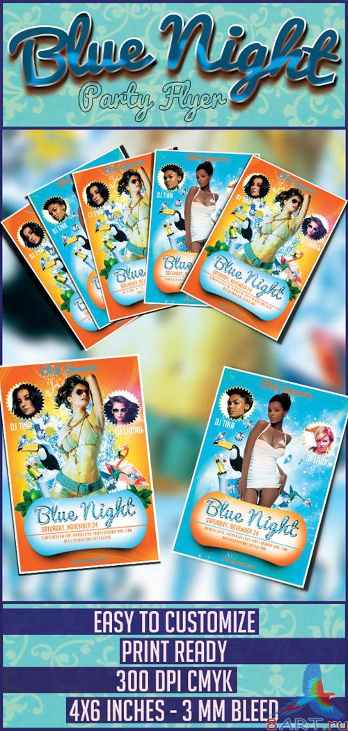 Blue Night Flyer/Poster PSD Template