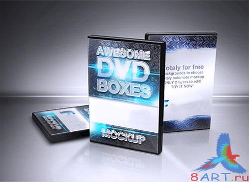 CD/DVD/BluRay Boxes Mockup PSD Template