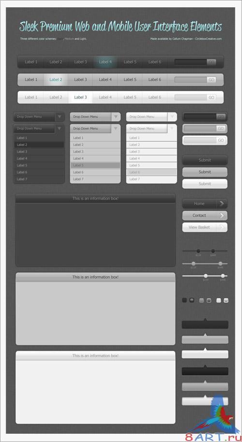 Sleek Web and Mobile UI Elements Sleek Web and Mobile UI Elements