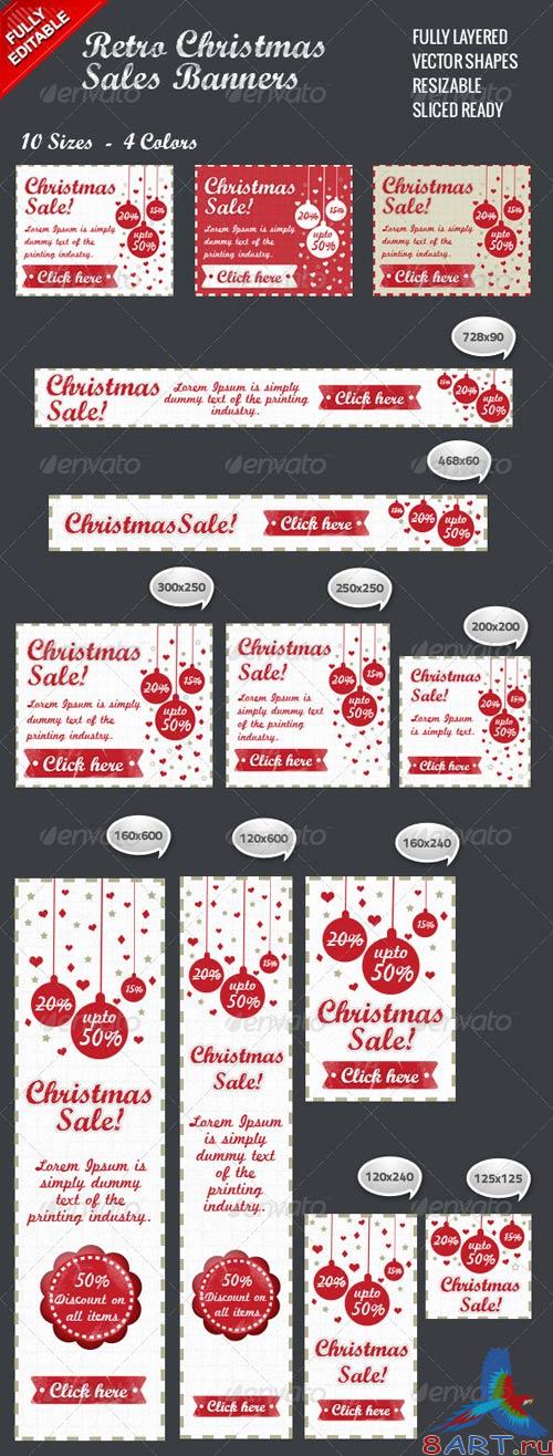 GraphicRiver Retro Christmas Sales Banners