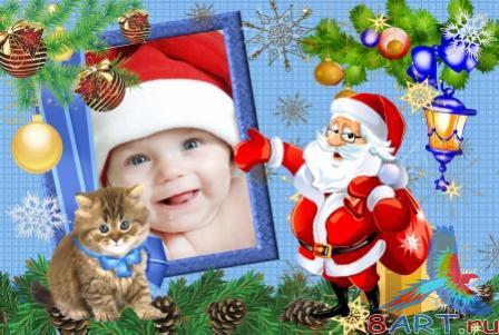 Новогодняя рамка " малый котенок" / New Year's framework "The Small kitten" . Новогодняя рамка " малый котенок" / New Year's framework "The Small kitten" .
