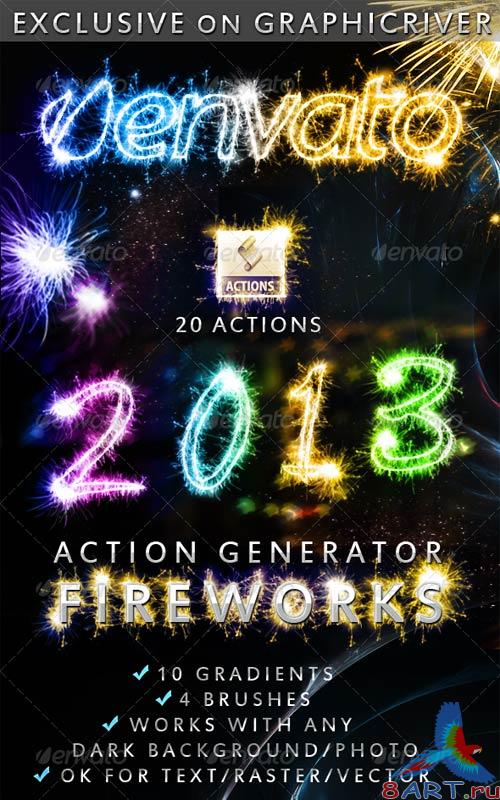 GraphicRiver Fireworks Sparklers Effect Photoshop Action