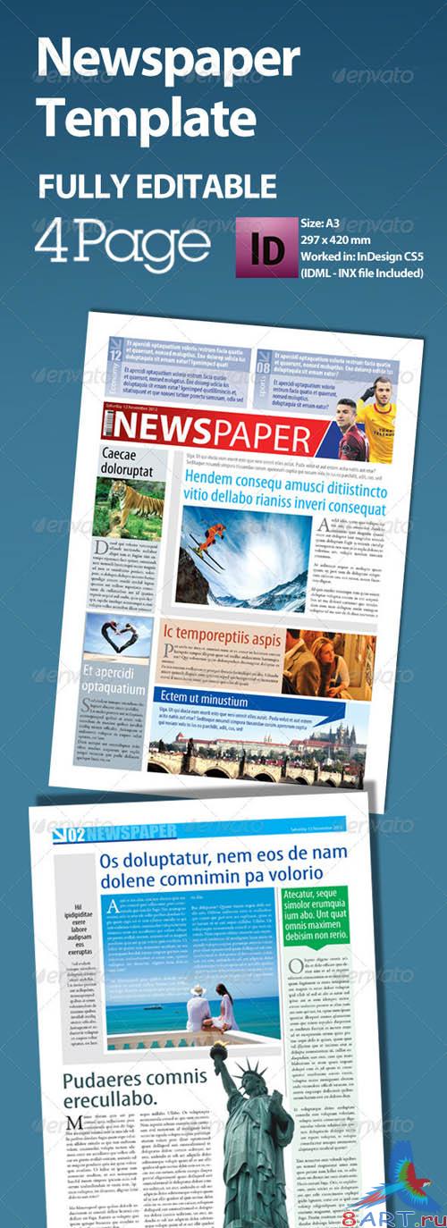 GraphicRiver Newspaper Template A3 Format 4 Page GraphicRiver Newspaper Template A3 Format 4 Page