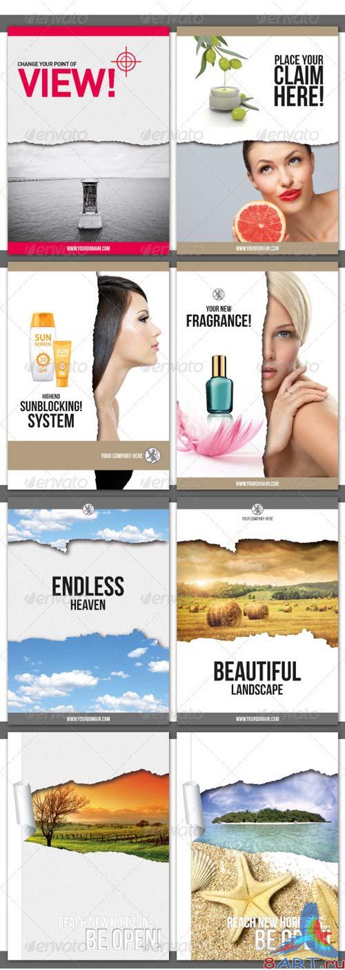 GraphicRiver InDesign Magazine Paper Ripped Ad v.2 // 8 Styles GraphicRiver InDesign Magazine Paper Ripped Ad v.2 // 8 Styles