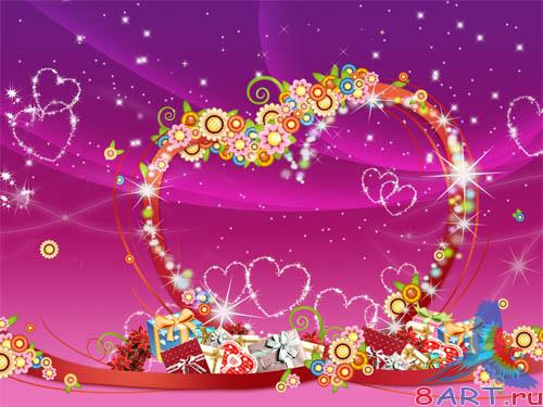 PSD - Purple Hearts Template PSD - Purple Hearts Template