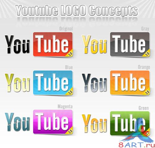 Youtube Logo Concepts Web 2.0 Glossy Style Youtube Logo Concepts Web 2.0 Glossy Style