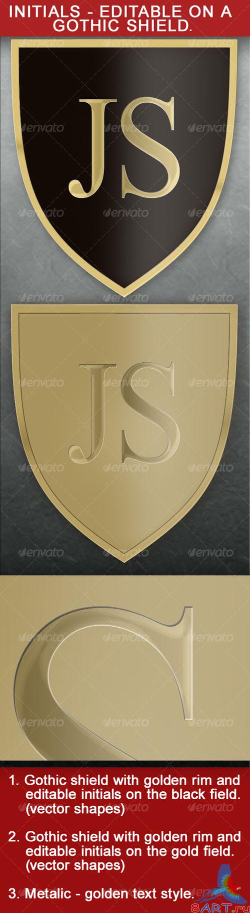 Gothic Shield With Editable Initials – GraphicRiver Gothic Shield With Editable Initials – GraphicRiver