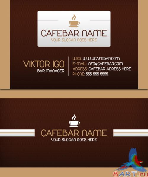 CafeBar Business Card PSD Template