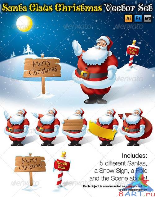 GraphicRiver Santa Claus Christmas Vector Set