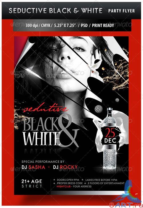 GraphicRiver Seductive Black and White Party Flyer