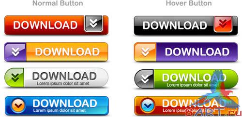 Download buttons PSD pack