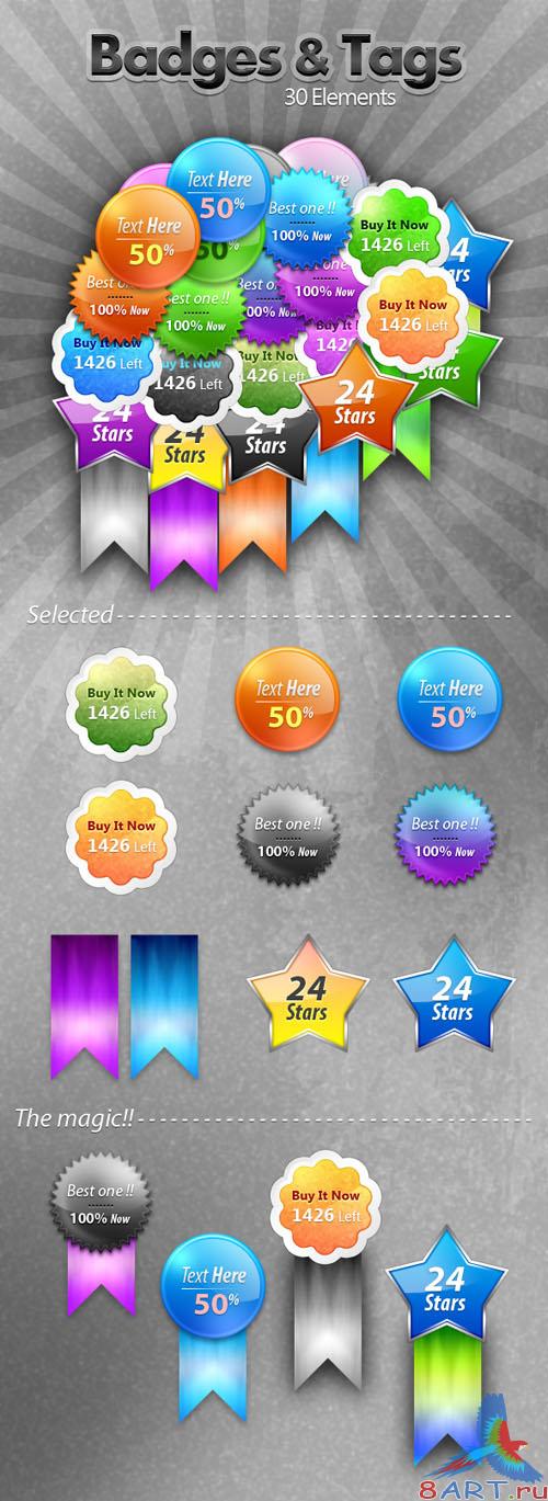 Badges and Tags PSD Template