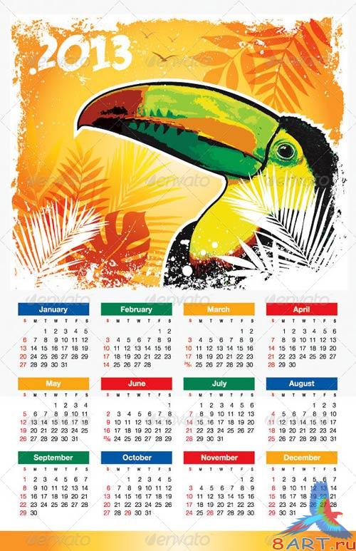 GraphicRiver Tropical Bird 2013 Calendar